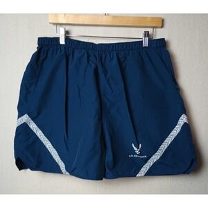 US Air Force PT Training Shorts Running Gym Workout Blue Chev Size XXL X‎